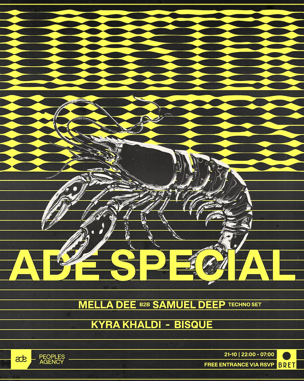 LOBSTER INVITES: Mella Dee b2b Samuel Deep, Kyra Khaldi & Bisque in Amsterdam, Netherlands